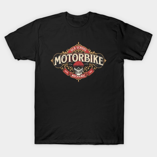 Old school motorbike mechanic distressed T-Shirt by SpaceWiz95